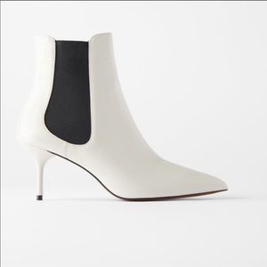 Zara, white ankle boots